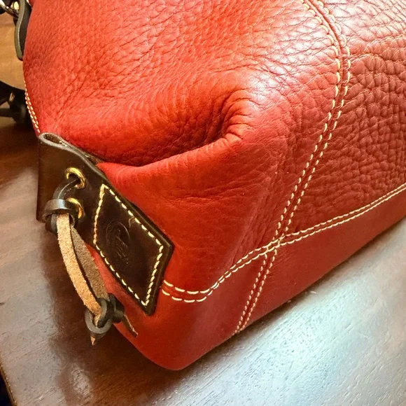 Dooney & Bourke Burgundy Leather Shoulder Bag - Picture 4 of 10